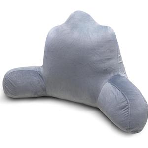 Reading Pillow for Adults - Back Support Cushion with Detachable Washable Cover for Sitting Up in Bed, on Couch, Sofa, or Floor - Dorm Essentials, Grey