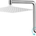 Rain Shower Head Extension Arm, Upgrade 12 Inch Metal Shower Extension Arm, Height/Angle Adjustable Curved Shower Head Extender with 1/2 Universal Connection, Flexible Rise or Lower Shower Head Chrome