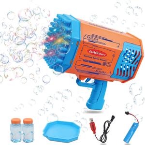 Doohickey Bubble Blaster Kid Toy, Rechargable Bubble Making Gun, 1000 Bubbles per Minute, 2 Bubble Solution, Perfect for Birthday Parties, Pools, Photos, and Videos
