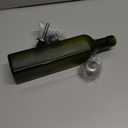 AOZITA 17oz Glass Olive Oil Bottle Dispenser - 500ml Green Oil and Vinegar Cruet with Pourers and Funnel - Olive Oil Carafe Decanter for Kitchen