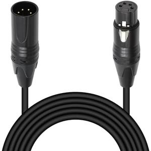 Xilaghy 4-Pin XLR Extension Patch Cable 9.8 Feet,XLR 4 PIN Male to Female Microphone Cord, for Speaker,Microphone and Stage Light(Black,3M)