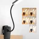 Clip on Light,9 Brightness+5 Color Rechargeable Desk Lamp,4000mAh Battery Operated Lights,450 Lumen 48 LED Desk Lamp with Clamp Light,Cordless Reading Lamps for Bed/Headboard/Bedside Table