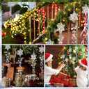 Vertintong 8 Pcs Christmas Tree Snowflake Decoration Crystal Ornaments Acrylic Clear Hanging Crystals Icicle Drop for Xmas New Year Winter Party Supplies