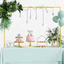 Over the Table Rod Stand with Clamps Adjustable 13''-42'' Tall 29"-98" Length Gold Table Arch Hanging for Wedding Birthday Party Halloween Christmas Decoration