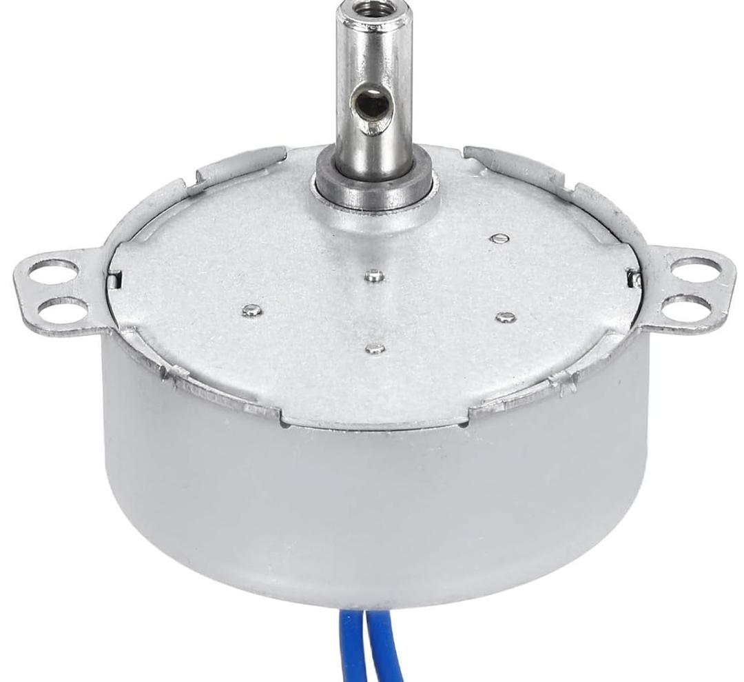 4W 100-127V AC Small Low Speed Synchronous Motor, 0.8/1 RPM Synchronous Motor Permanent Magnet Motors, CCW Turntable Gear Box for Microwave Fan Heater Lamps Replacement, Not for CW