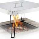 Maplefield Stainless Steel Fire Pit Heat Deflector Outdoor Heat Shield for Tabletop & Camping Stove