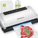 Bonsenkitchen Vacuum Sealer Machine, Built-in Cutter | Bag Storage, Multifunctional Food Sealer for Sous Vide & Meal Prep, 1 Roll Bag & 10 Pre-Cut Bags, Silver