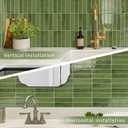 10 Sheets Upgraded Thicker Design Subway Tile Peel and Stick Backsplash,1212Self Adhesive Wall Tiles Stick on Back Splash for Kitchen,Bathroom,Camper(Green)