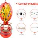 Muse Garden Glass Humming Bird Feeders for Outdoors - 27OZ Blown Glass Hummingbird Feeder - Unique Gift Mom Bird Lovers Women, Outdoors Hanging Garden Decor, Includes Ant Moat & Brush, Red Phoenix