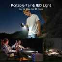 3 x Portable Fan for Under Shirt, Waist Fan Clip On Belt, 4-in-1 Rechargeable Body Fans with LED Light, Phone Stand, Fast Charging 4-Speed Hip Personal Fans for Fishing, Outdoor, Makeup, Kitchen (White)