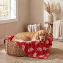 Horaldaily Pets Flannel Blanket, Red Leaves 3D Textured Soft Fuzzy Fluffy Plush Cozy Fleece Premium Blankets for Dog Cat Puppy Kitten Couch Protection, 20x30
