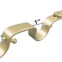 Heavy Duty Curtain Brackets, Fits up to 1 Inch Rods, Adjustable Double Curtain Holders, Set of 3, Gold