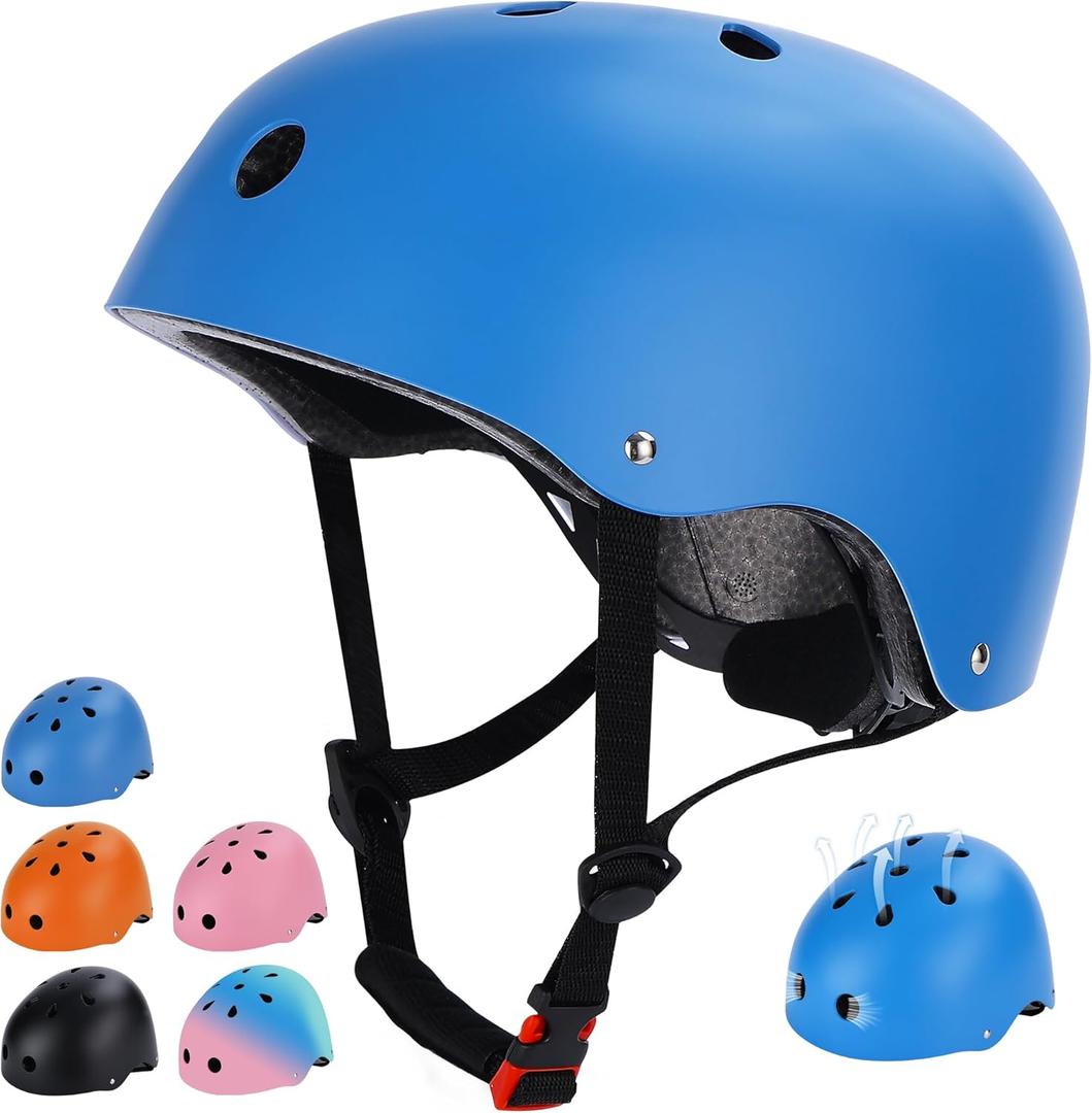 Kids Bike Helmet, Toddler Helmet for Youth Boys Girls, Adjustable Fit & Lightweight, Multi-Sport Safety for Skateboard Skating Bicycle Scooter Cycling, Medium