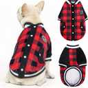 BEAUTYZOO Dog Sweaters for Small Medium Large Dogs, Dog Hoodie Warm Fleece Dogs Winter Clothes Cute Stylish Boy & Girl Dog Sweatshirts, Red Sport Coats Baseball Uniform Jackets for Puppy, SM (S/M (Back: 14",Chest: 19"))
