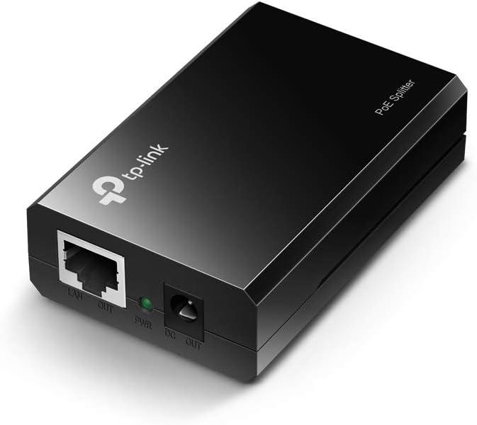 TP-Link TL-PoE10R, 802.3af Compliant Gigabit PoE Splitter, 5/9/12V DC Power Output, Up to 100 Meters (325ft.), Power Adapter & Cable Included (Black)