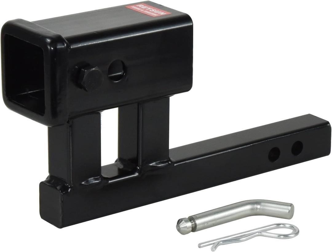 864125 1-1/4" to 2" Hitch Adapter with 4-1/4" Rise/Drop Hitch, 3,500lbs G.T.W, Hitch Pin and Clip Included