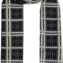 American Trends Mens Winter Warm Long Soft Scarf Plaid Tassel Scarf for Men Soft Classic Scarves (One Size, Black Yellow)