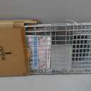 Live Animal Trap Cage with Cover & Gloves, Cat Trap for Stray Cats 32 Inch Heavy Duty Folding Skunk Traps with Real Door for Raccoons, Opossums, Skunks, Feral Cats, Squirrels-(32 x 10 x 12 inches)