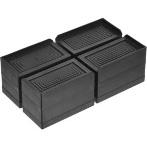 uxcell Furniture Risers 3 Inch, 4Pcs Rectangle Bed Risers Adjustable Couch Lifter for Extender for Bed Desk Sofa Table Lift Support Up to 1300Lbs, Black