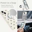for iPhone 15 Pro Max Case, Compatible with MagSafe, Cute Black Bow Magnetic Phone Case, White Liquid Silicone Soft Slim Fit Protective Cover for Women Girls