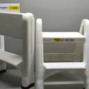 Rubbermaid FG420903WHT EZ Step 2 Step Folding Plastic Ladder Step Stool with Skid Resistant Foot Pads, White (2 Pack)