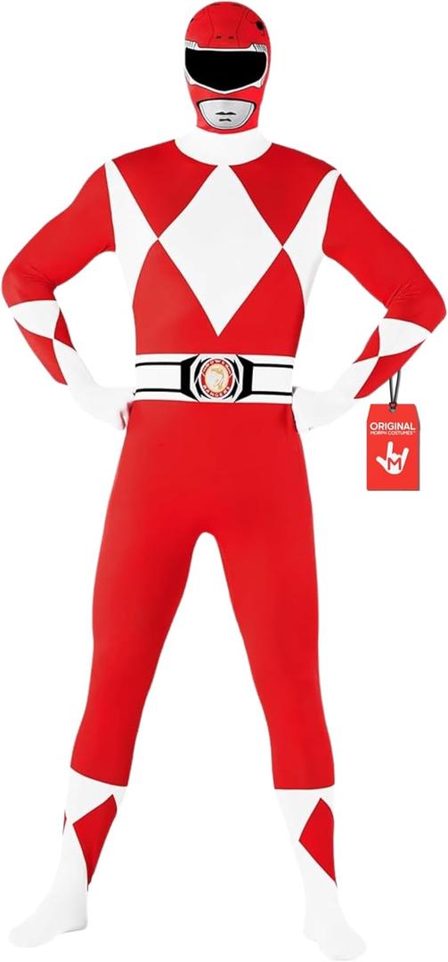 Morphsuits Official Power Ranger Morphsuit Costume, Red, Large 5'4"-5'10" (163cm - 177cm)