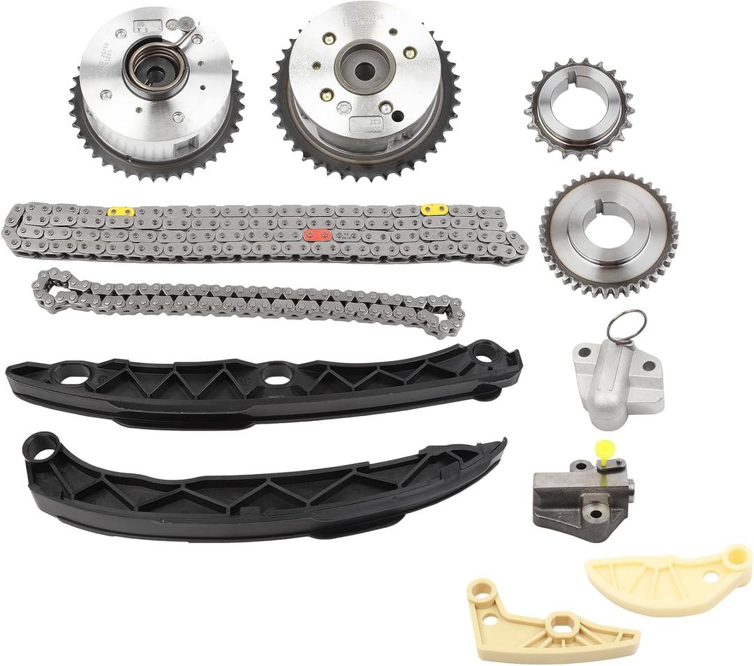 Wahparts 24321-2G111 Timing Chain Kit w/VVT Gear Compatible with 2011-2019 Hyundai Sonata SantaFe Sport Kia Optima Sorento Sportage 2.4L 2.0L L4 24350-2G750 24322-2G350