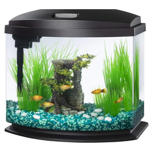 Aqueon LED MiniBow Small Aquarium Fish Tank Kit with SmartClean Technology, Black, 5 Gallon