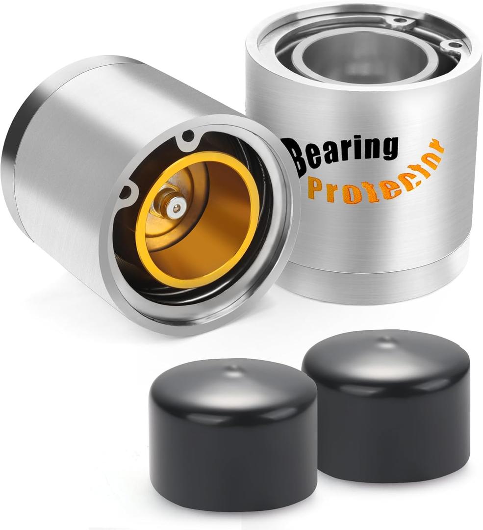 1.98" Bearing Protectors, Chrome Wheel Bearing Helper Compatible with Most 2000 or 3500 Pound Axle for Boat, RV, Snowmobile, ATV and Utility Rrailers, Prevent Bearing Failure - 2pcs