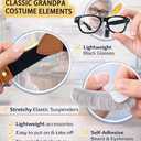 Old Man Costume 1920s Accessories 100 Days of School Set  Grandpa Halloween Dress Up (Black)