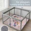 Baby Play Mat 50x50 Playpen Mat Foldable Washable Padded Thick Non Slip Crawling Tummy Time Rug Carpet for Babies Boys Girls Toddlers Soft Mat for Floor Nursery Gym Infant Cushion Beige