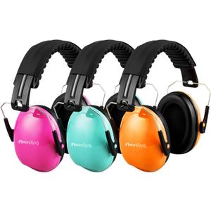 Kids Ear Protection Earmuffs Safety Hearing Protection Headphones Noise Reduction for Autism Sensory Kids Chirldren (Mint & Pink & Orange)