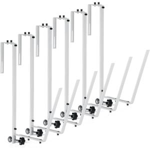 6 Pcs Solar Cover Holder for Above Ground Pool Adjustable Solar Holder Metal Equipment Storage Hooks for Framed Above Ground Swimming Pools (White)
