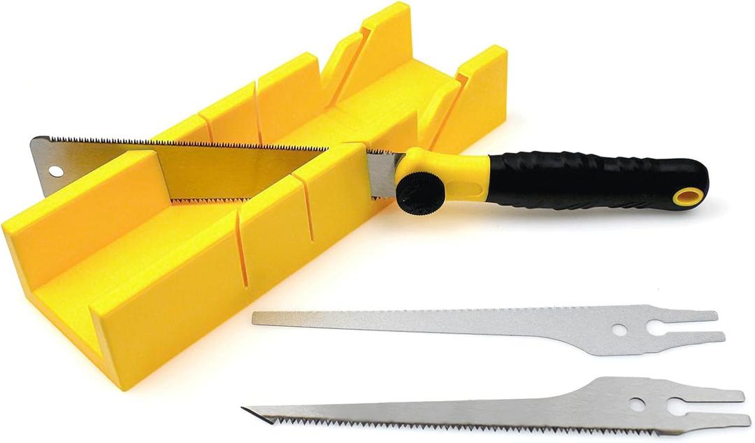 Miter Box And Saw Set, 4-Piece Japanese Hand Miter Saw, Wood Hand Saw 3 Blades, Small Miter Saw, Balsa Wood Cutter For Precise Cuts, Miter Shears, DIY, Crafting, Furniture & Carpentry