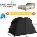 Black Privacy Sleep Twin Size Bed Tent for Adults Kids, Foldable Blackout 90% Canopy Tents with Breathable Mesh Windows and Net Doors Curtains