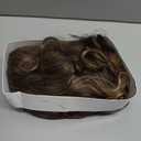 Short Brown Curly Wig Mixed Brown Highlight Wavy Wigs for Women Synthetic Hair Natural Looking Wig