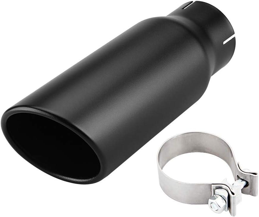 LCGP 3" Inlet Exhaust Black Tip,3" x 4" x 12" Long Clamp on Exhaust Tailpipe Tip for Truck