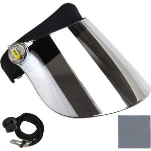 Sun Visor Hat Cap UV Protection - Premium Adjustable Solar Headband Face Shield (One Size, Black/Mirror)