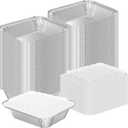 WANBAO 50 PACK 8.3"x6.2" Disposable Tin Foil Pans with Plastic Lids 2.25LB Aluminum Foil Food Containers for Cooking, Baking, Catering Party Meal Prep, Take Out, Freeze, Food Storage
