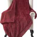 Bedsure GentleSoft Fluffy Burgundy Red Throw Blanket, Maroon Red Decor Gifts for Women, Soft Cozy Fuzzy Sherpa Fleece Plush Thick Warm Faux Fur Throws for Couch, Bed, Christmas Blanket for Mom, 50x60