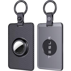 Card Holder for Tesla Keycard with AirTag Slot, Plastic Key Card Protective Case Cover for Tesla Model 3 Y S X