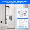 Transparent Acrylic Shower Door Towel Bar Bracket Compatible with Alumax/Basco Framed Sliding Glass Shower Door Towel Bars Features Polished Chrome Covers - Set of Two Brackets