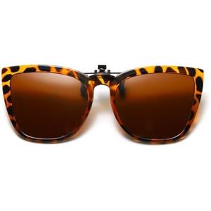 Long Keeper Polarized Clip on Sunglasses Over Prescription Women Men with UV Protection Clip on Cat Eyeglasses