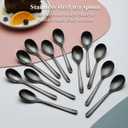 Kyraton Black Teaspoons Set of 12, Stainless Steel Coffee Spoon, Spresso Spoons for Home, Restaurant, Hotel, Parties, Dishwasher Safe