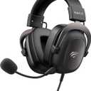 havit H2002d Gaming Headsets for PS4,PC, 53MM Drivers Surround Sound PS5 Headset with Mic Gaming Headphones with Mic Durable Aluminum Frame Valentines Gifts for Men, Black