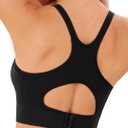 Angelhood Nursing Bras for Breastfeeding, Ribbed Nursing Sports Bra Yoga Maternity Bras Pregnancy Sleep Bralette (Large, Black)