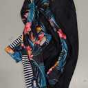 Girls Long Sleeve Rashguard Swimsuit UV Protection One-Piece Swimwear Bathing Suit (11-12 Years, Red Blue Print)