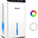 Dehumidifier for Home up to 1000 sq.ft, 98oz Small Quiet Dehumidifier with Drain Hose, 3 Timer Modes, Auto Shut Off, Aromatherapy & 7 Color Light for Bedroom, Bathroom, Basement (Deep White)