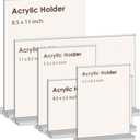 newnewshow 8.5x11 Acrylic Sign Holder 3 Pack Vertical Double-Sided Display (Optional 8.5x11 8.5x5.5 5x7 Horizontal and Vertical)