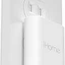 iHome Multiport 40W USB-C Charger, AC Pro 2-Port Flat Block, Dual Fast Charging Wall Adapter (White, 2 Port USB Charger)